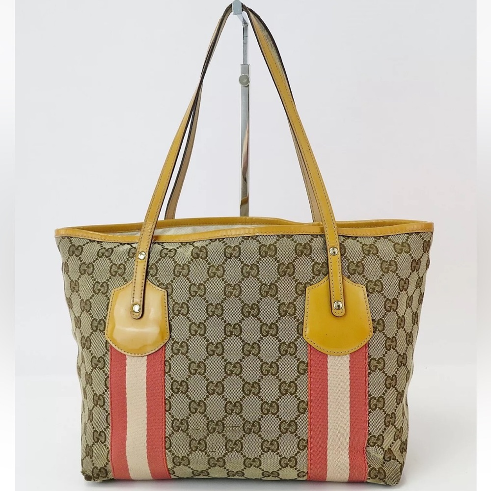 Authenticated Gucci Jolie Web Sherry Shoulder Bag Tote Handbag - Picture 3 of 15